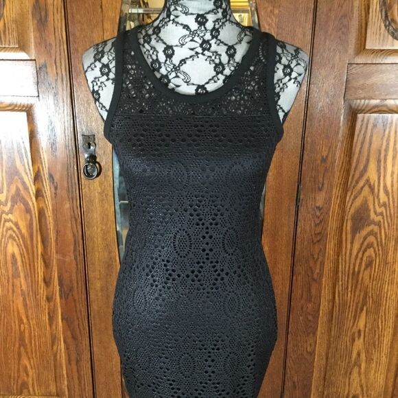 RACHEL by Rachel Roy Dress Black Metallic Lace Sleeveless - Picture 2 of 8